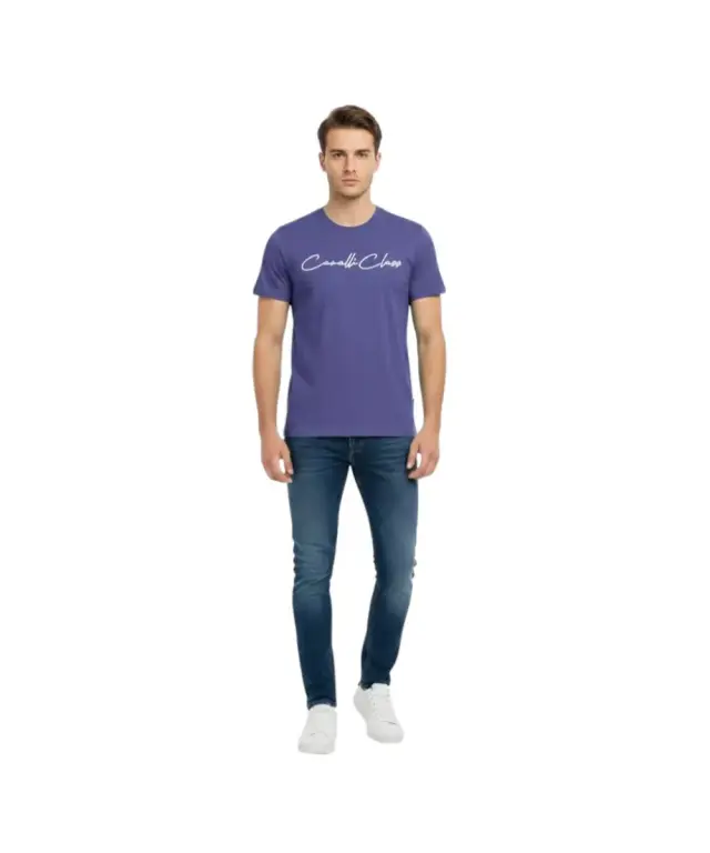Cavalli Class - Ανδρική Μπλούζα T-Shirt Κοντομάνικη Short Sleeve TXT60BJD060-04551 Μπλε