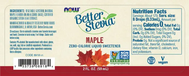 Now Foods BetterStevia Liquid Maple, 59 ml 2