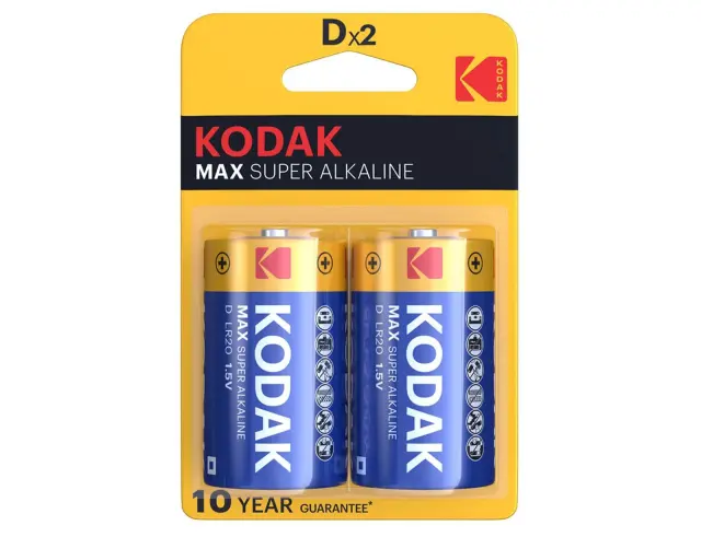 Αλκαλικές μπαταρίες Kodak MAX SUPER - D - 1.5V - 2 Τεμάχια1001566