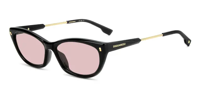 Dsquared2 Unisex Γυαλιά Ηλίου με Μαύρο Κοκκάλινο Σκελετό και Ροζ Φακό D2 0209/G/S 3H2/U1