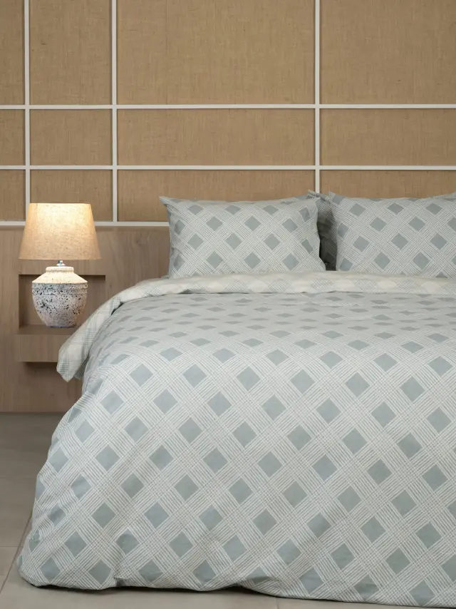 Σετ Σεντόνια Cotton Feelings 2072 Aqua Υπέρδιπλο με λάστιχο (170x205+30) Sunshine 2