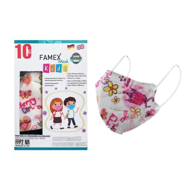 Μάσκα για παιδιά FFP2 Famex KIDS PFE≥95% 10τμχ - Πριγκιπισσα