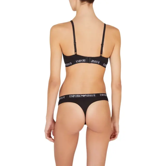 Emporio Armani Γυναικείο String Full Waistband Logo - Διπλό Πακέτο, Χρώμα Μαύρο-Μαύρο - M 2