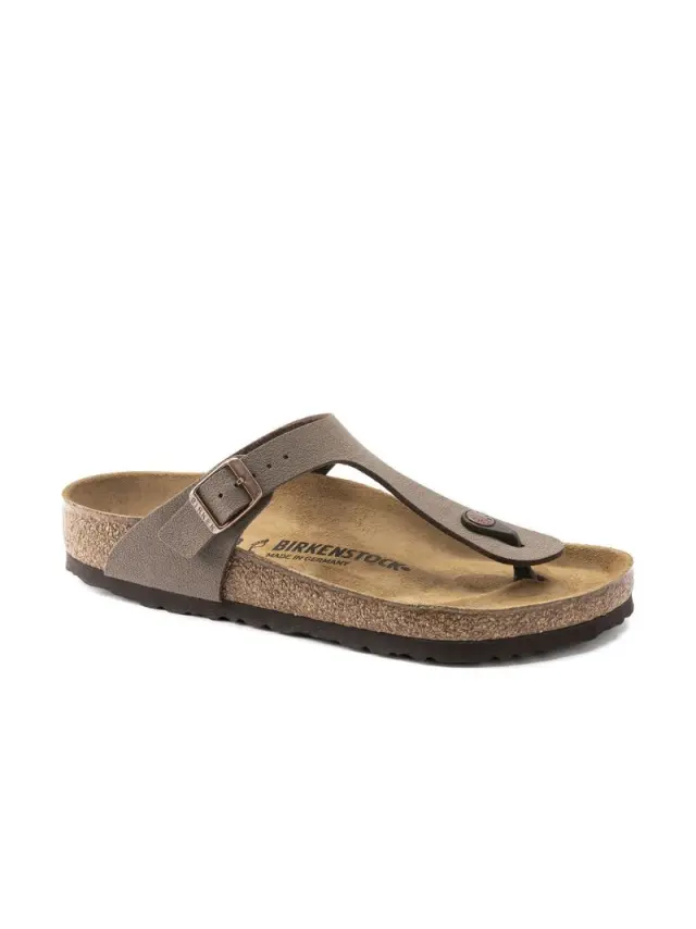 Birkenstock Σαγιονάρες Unisex Birko-Flor-Nubuck(ανθεκτικό υλικό της Birkenstock-επιτρέπει την επαφή με το νερό) Καφέ BIR/GIZEH 043751 MOCCA 2