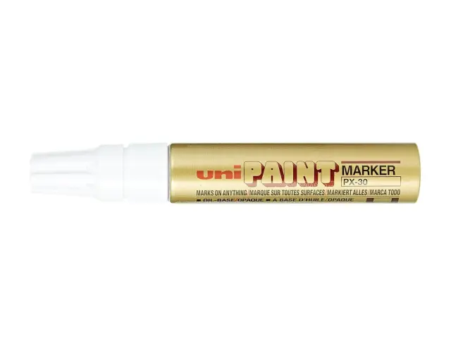 Μαρκαδόρος Σχεδίου Uni Paint Marker PX-30 Flat με πάχος μύτης 4.0-8.5mm - ΧρυσόPX-30-XPYΣO