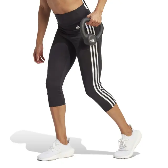 adidas High-Rise 3-Stripes 3/4 Tights (GL3985-Black) - Μαύρο - XS