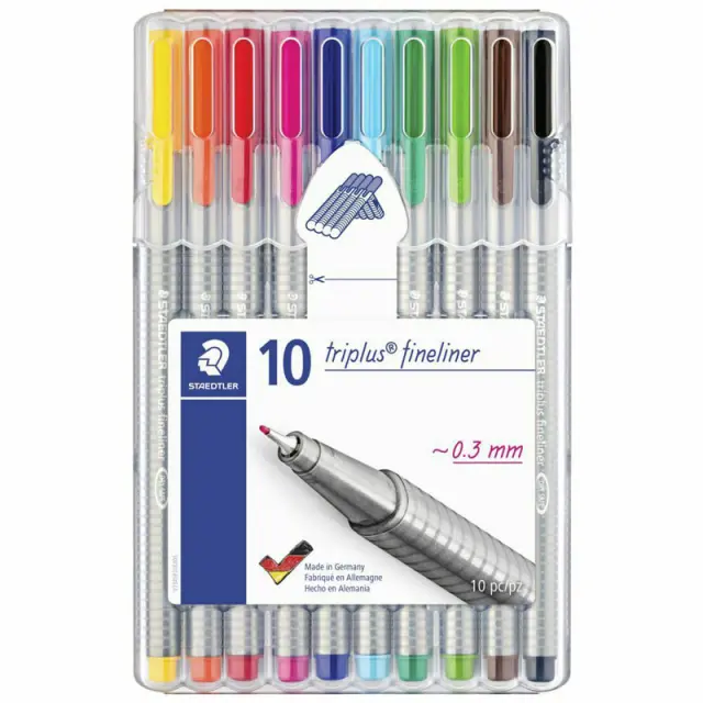 Μαρκαδόροι Staedtler Triplus Fineliner 0.3mm Σετ 10 Χρώματα