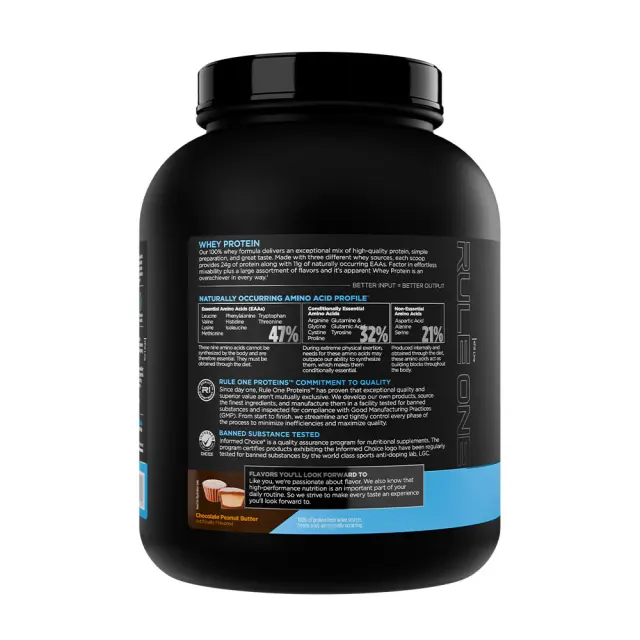 Rule1 Whey Protein Chocolate Peanut Butter, 5 lbs 3