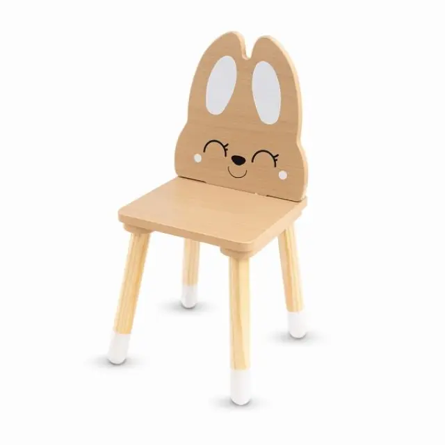 Moni Toys Ξύλινο Τραπέζι Με 2 Καρέκλες Cute Bunny 3801005602018 2