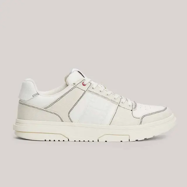 Tommy Hilfiger - Ανδρικά Sneakers The Brooklyn Mix Material EM0EM01428-YBI Εκρού - 46
