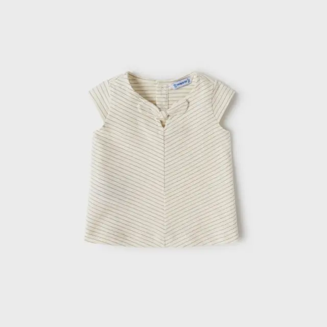 Baby 6 μηνών έως 4 ετών Μπλούζα κοντομάνικη ριγέ lurex εκρού
