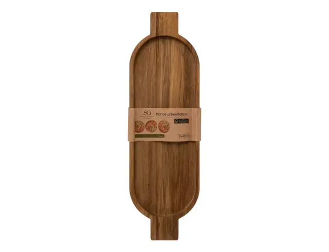 Ξύλινος Δίσκος Σερβιρίσματος Secret De Gourmet από Ξύλο Ακακίας, 48x18x1.5cm 194193 2