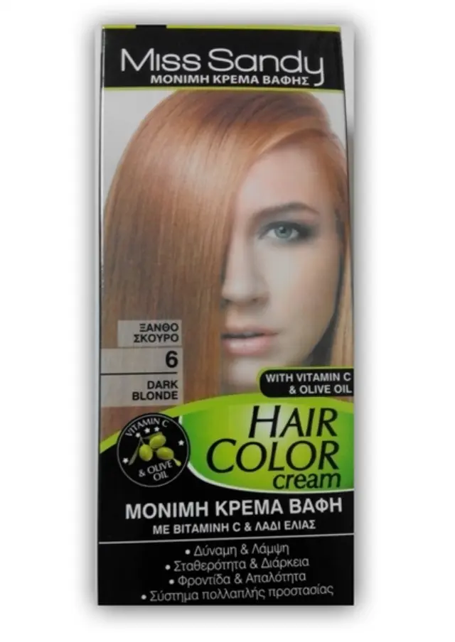 Miss Sandy Hair Color Cream 6/0 Ξανθό Σκούρο 60ml
