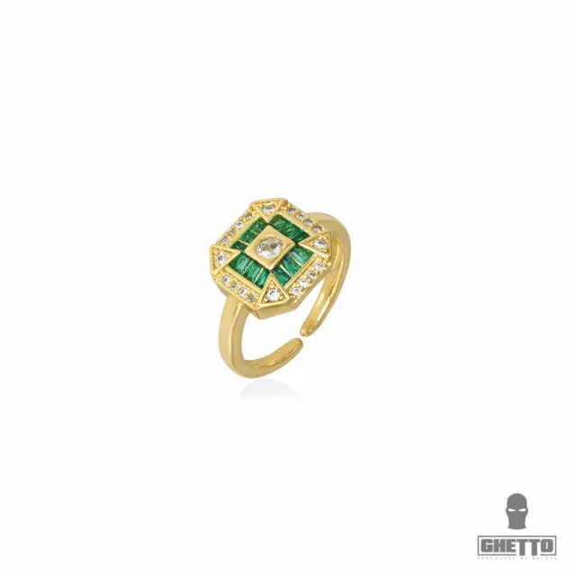 Ghetto Square ZC Classic Gold Ring Adjustable
