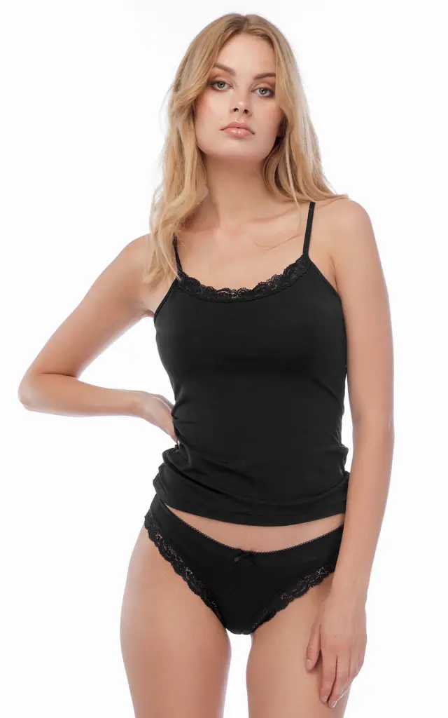Minerva Fimelle Elegance TENCEL Modal Γυναικεία Αμάνικη Μπριτέλα Top Μαύρο - M