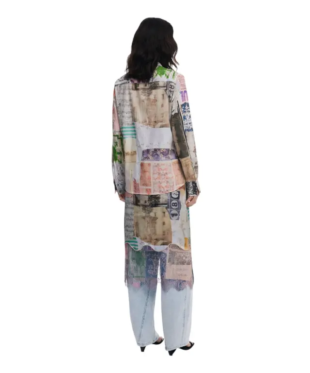Desigual - Γυναικείο Πουκάμισο Postcard Regular Fit 25WWCW18-6063 Μπεζ 3