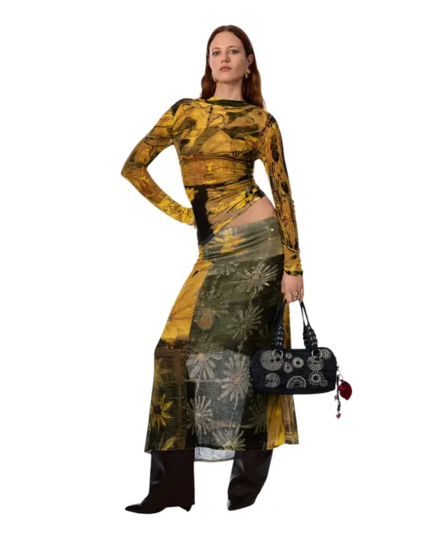 Desigual - Γυναικείο Μακρυμάνικο Πλεκτό Whismy Jersey 26WWJF46-4010 Κίτρινο 3