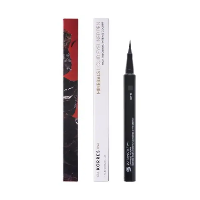 Korres Minerals Liquid Eyeliner Black 1ml (Eyeliner σε Μορφή Μαρκαδόρου - Μαύρο Χρώμα) 2