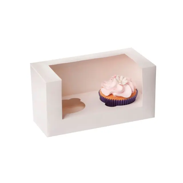 House of Marie Κουτί για Cupcake 2 Θέσεων - Λευκό - 3τμχ.
