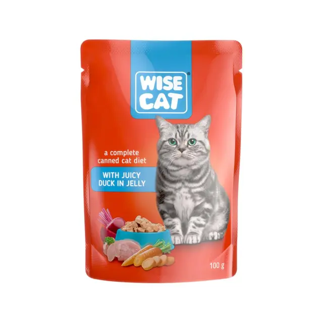 Wise Cat with Juicy Duck in Jelly Φακελάκια Πάπια σε Ζελέ 100gr