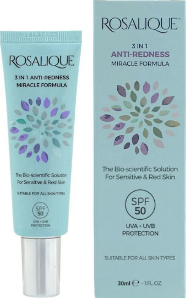 Rosalique 3 in 1 Anti-Redness Miracle Formula SPF50 Κρέμα Προσώπου με Χρώμα 30ml 2