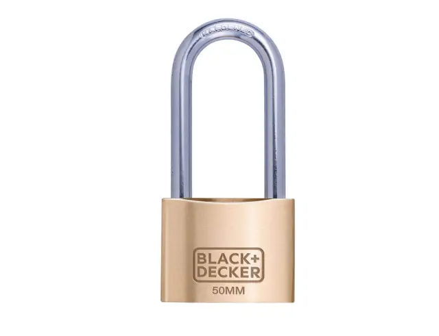 Λουκέτο ασφαλείας μακρύλαιμο Black+Decker με 3 κλειδιά - 50mm 8301100000000000