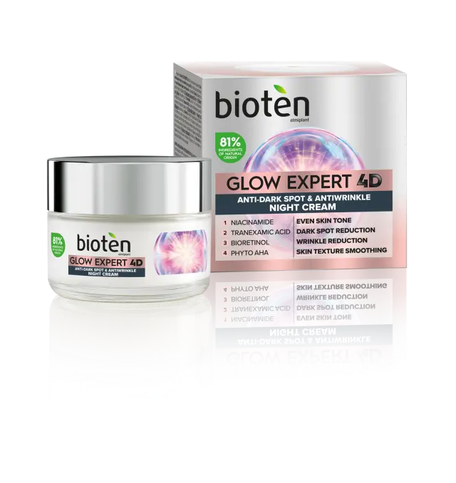 Bioten Glow Expert 4D Κρέμα Νυκτός Κατά Των Πανάδων & Των Ρυτίδων 50ml
