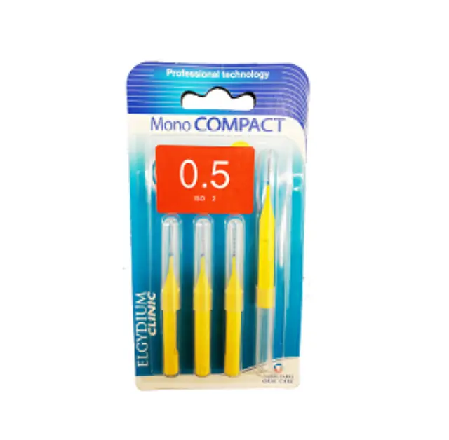 Elgydium Clinic Mono Compact Μεσοδόντια Βουρτσάκια 4pcs - Κίτρινο 0.5mm