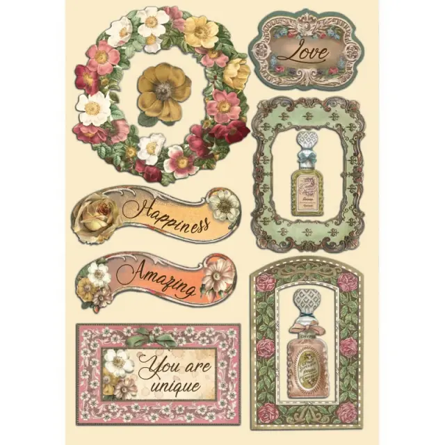Ξυλάκια διακοσμητικά A5, Stamperia, Rose Perfume