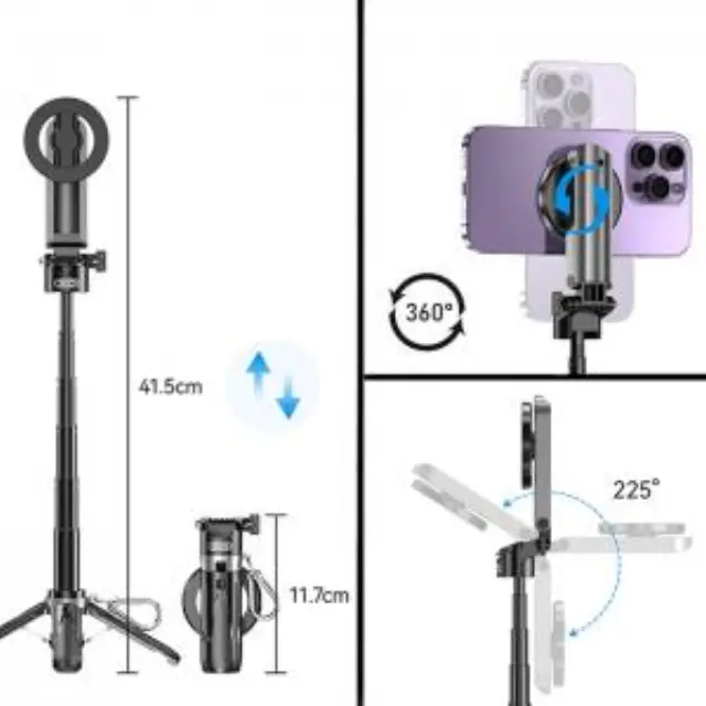 XO SS22 4-in-1 Μαγνητικό Πολυλειτουργικό Bluetooth Selfie Stick 16.001.0257 3