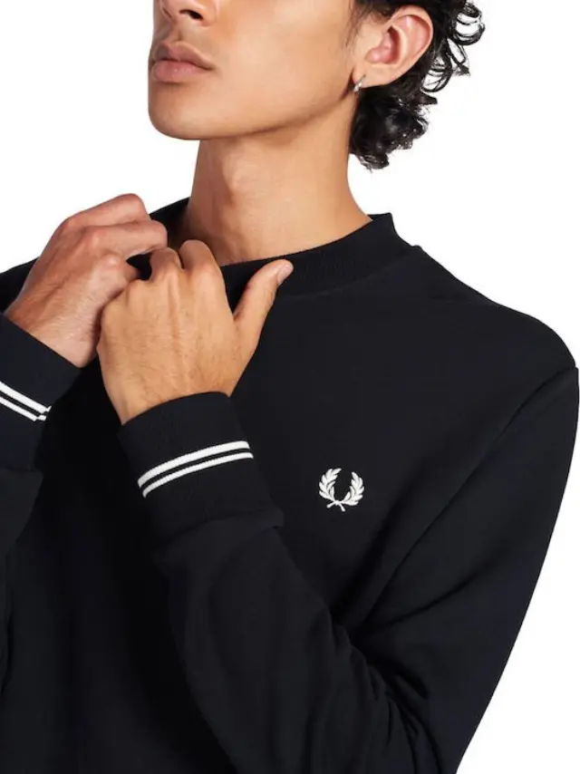 FRED PERRY CREW NECK SWEATSHIRT ΑΝΔΡΙΚΟ ΦΟΥΤΕΡ BLACK 2