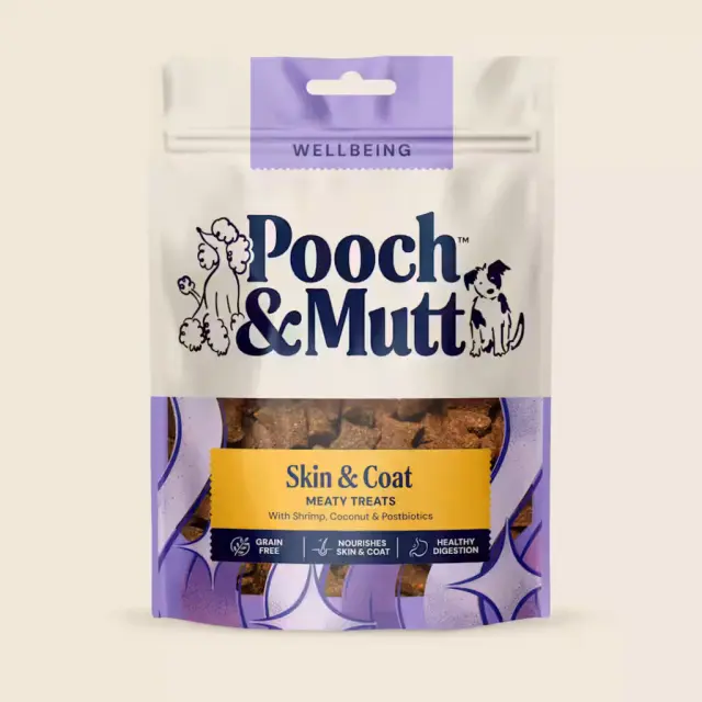 Pooch & Mutt Wellbeing Skin & Coat Meaty Treats with Shrimp and Coconut 120gr