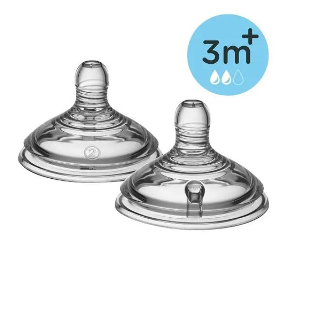 Tommee Tippee Closer to Nature Θηλές Μέτριας Ροής (3+ μηνών) 2pcs 2