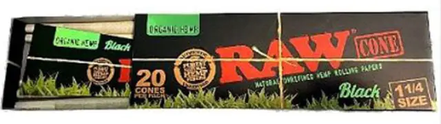 RAW Black Cone PreRolled Organic - Κώνος Προτυλιγμένος - 20τεμ. - 1¼