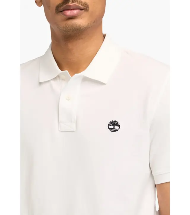Timberland - Ανδρικό T-shirt Polo με Λογότυπο TB0A6VDP-100 Λευκό - S 2