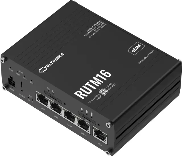 Teltonika RUTM16 Industrial LTE Wi-Fi Router, GPS