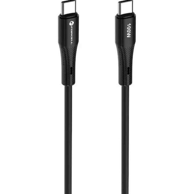 Cable USB C to USB C Forcell F-Energy QC4.0 PD 5A 100W Silicone 1 m C347 black 2