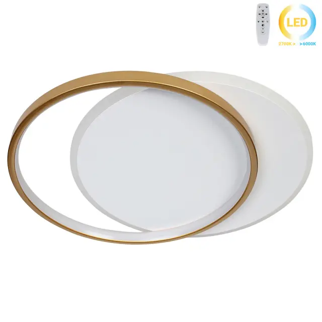 Φωτιστικό οροφής LED 53W 46x39x5,5 εκ. χρυσό με controller - GLOBOBOX