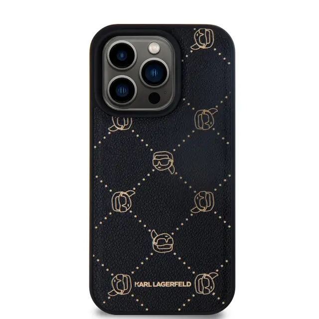 Karl Lagerfeld PU Karl Heads Pattern MagSafe Case for iPhone 15 Pro Max Black 2