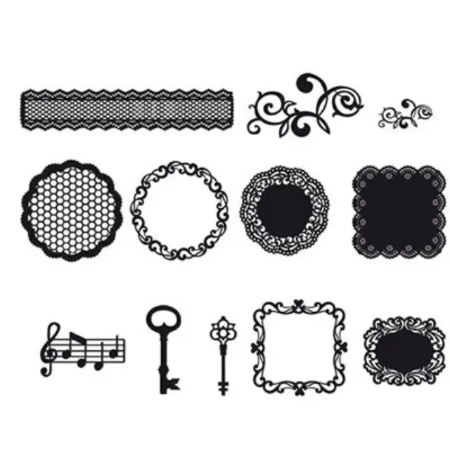 Κομμένα Σχέδια για Scrapbooking - Black - 12τεμ