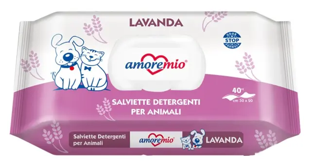 Amoremio Μαντηλάκια Καθαρισμού Λεβάντα 40τμχ