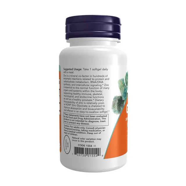 Now Foods Zinc Glycinate Softgels 3