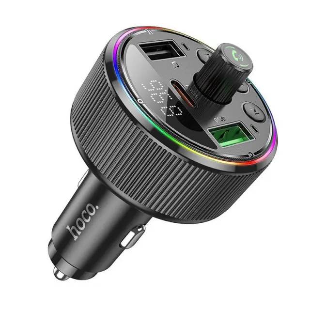 Hoco FM Transmitter Αυτοκινήτου με δυνατότητα σύνδεσης Bluetooth και USB Μαύρο E82