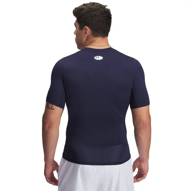 Under Armour Heat Gear Comp SS (1361518-410) - Λευκό-Μπλέ 2