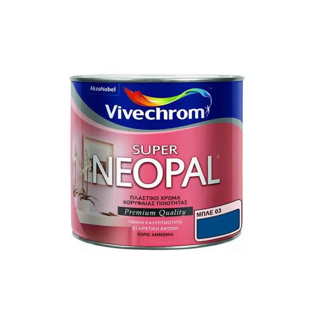 Πλαστικό Χρώμα για Εσωτερική Χρήση 200ml Vivechrom Super Neopal Νο3 Μπλε