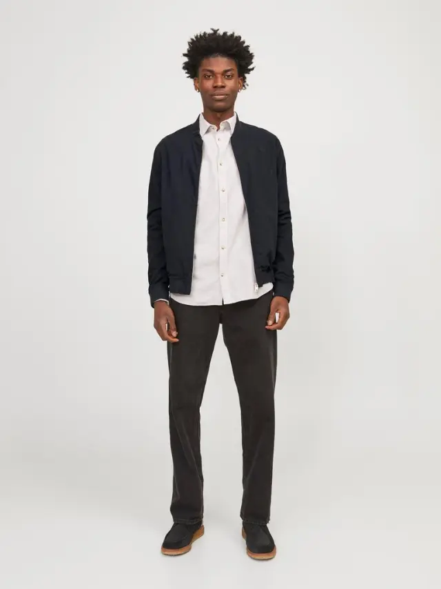 JJESUMMER LINEN BOMBER SN black 2