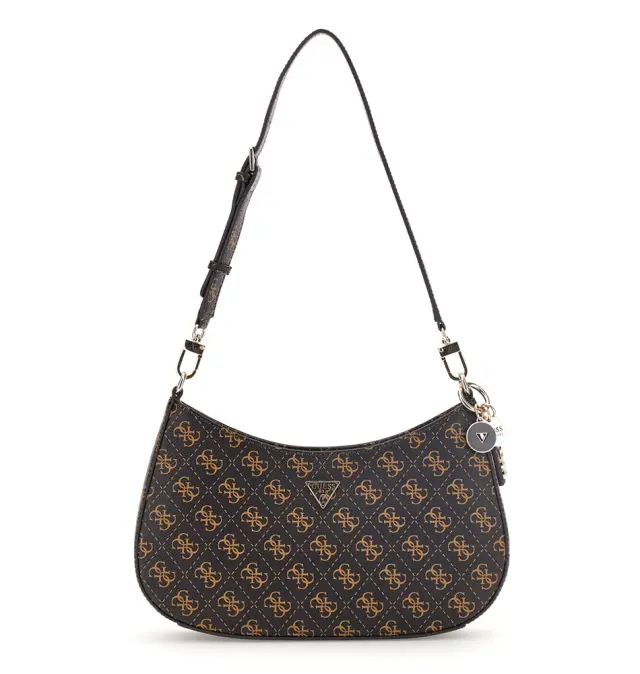 Τσάντα GUESS Noelle Top Zip Shoulder Bag HWQG9672180 Καφέ