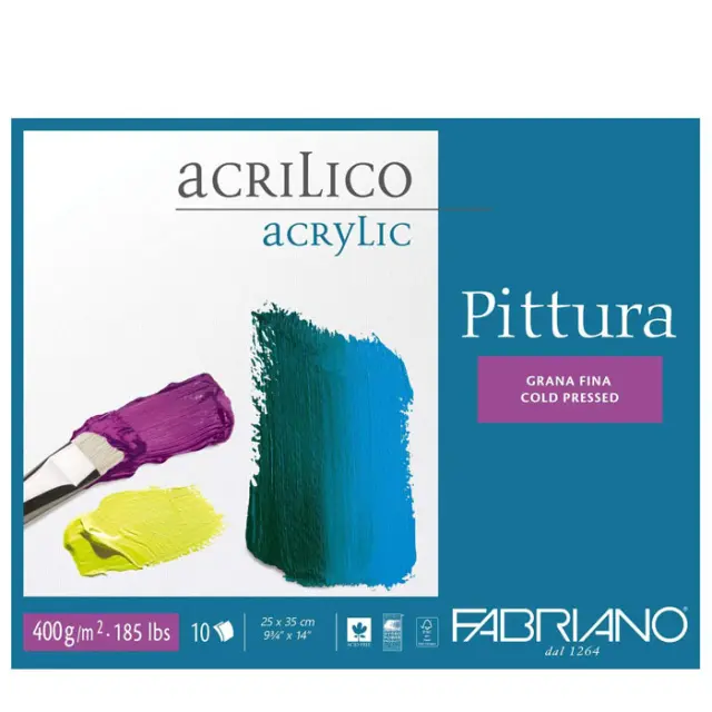 Μπλοκ Fabriano Pittura Ακρυλικών 400g/m² - 25x35cm - 10 Φύλλα