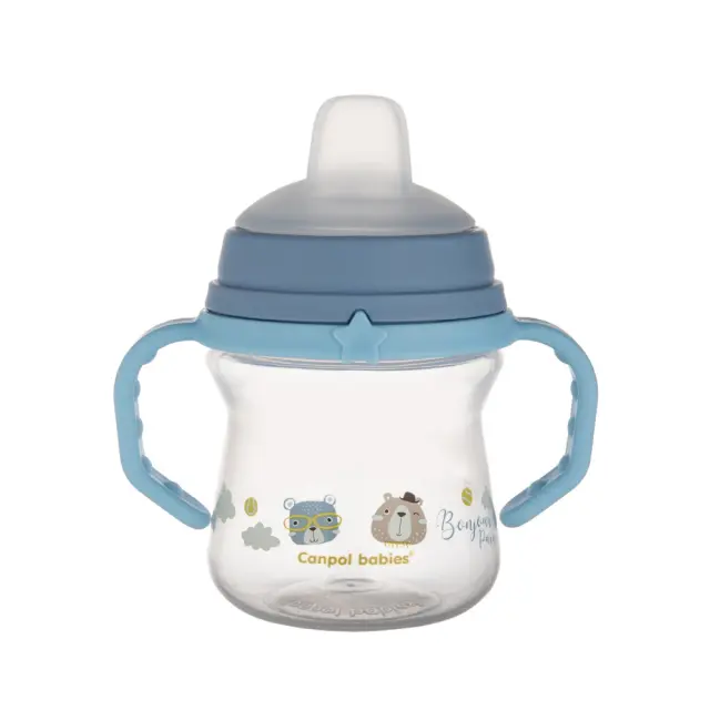Κύπελλο με Στόμιο Σιλικόνης 150ml FirstCup Bonjour Canpol Blue 56/612