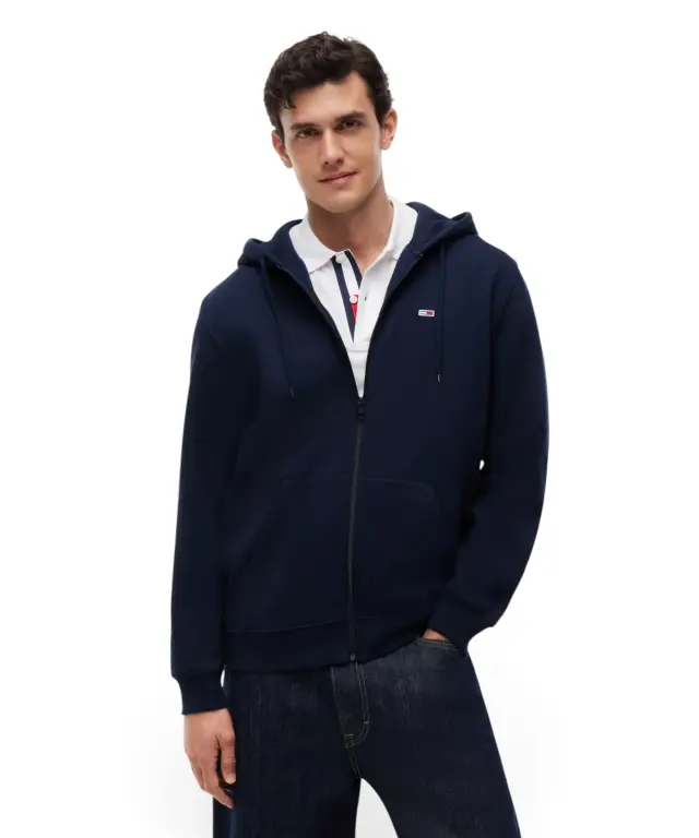 Tommy Hilfiger - Ανδρική Ζακέτα με Φερμουάρ και Κουκούλα Regular Fit DM0DM20743-C1G Μπλε Ναυτικό 2